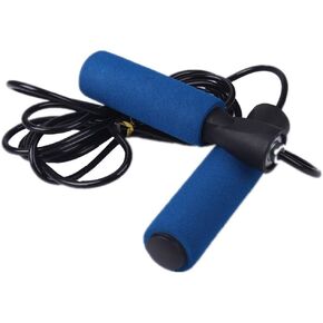 yueton Adjustable Crossfit Jump Rope with Precision Bearing and Foam Handles Best Jump Rope Weighted Skiping Rope for Cardio Fitness Training- Blue
