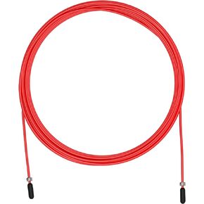 Skipping Rope Spare Replacement Cable for Crosstraining, Fitness and Boxing by VELITES | Red PVC, steel 2.5 mm diameter | For Beginners | Compatible with other brands.