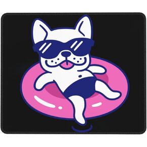 Funny Dog Square Mouse Pad, Cute Black Mouse Pads for Wireless Mouse Desk Accessories,Small Mouse Pads for Desk,Stitched Edge Mousepad with Non-Slip Rubber Base Computer Gaming Mouse Mat 10"X8"in