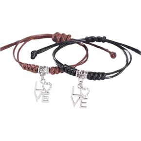 Y2k Aesthetic Star Bracelet Handmade Star LOVE Strand Matching Couple Bracelets for Women Girls GiftS Charm Dainty Long Distance Relationship Jewelry