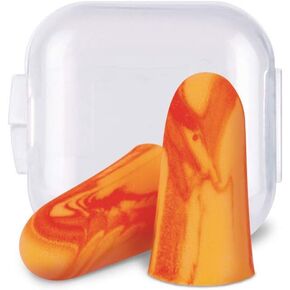 Flents Protechs Reusable Sport Ear Plugs, Ideal For Extreme Noise, Reduces Pressure And Background Noise, 8 Pairs With Travel Size Case, Easy Use With Comfort Fit, NRR 33, Orange, Made In The USA