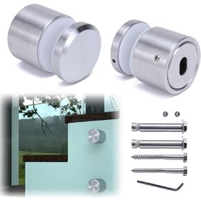 Muzata 8Pack Glass Standoff Screws 1 21/32 inch Heavy Duty Stainless Steel Glass Pin for Glass Railing Side Mount, GA05 SL4