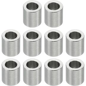 PATIKIL M5 Stainless Steel Spacers, 10 Pcs Metal Spacers Stainless Steel 5.2mm ID x 10mm OD x 5mm L Stainless Steel Spacer Screw Standoff Round for 1/5inch or M5 Screw Bolts