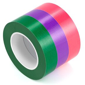 3 Rolls Colored Duct Tape, Multi Use Water Pipe Tape, Waterproof Duct Tape, Color Coding, Multifunctional Tape for Handicrafts and Art, No Residue, Easy to Tear by Hand, Great for Packaging.