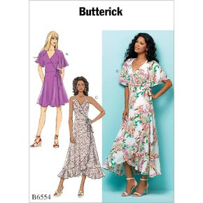 Butterick Patterns Misses' Wrap Dresses, A5 (6-8-10-12-14)