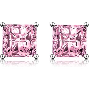 Diamond Stud Earrings for Women Girls Unique Elegant Sparkling Square Vintage colorful Crystal Statement Earrings Fashion Birthday Party Jewelry Gifts