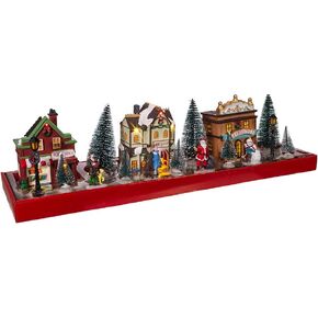 Kurt S. Adler 5.5-Inch Battery-Operated LED Lit, 17 Piece Set Christmas Village, Multi