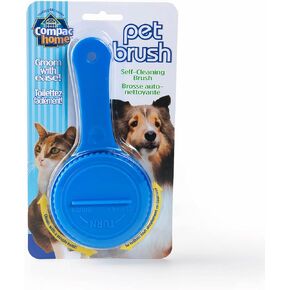 Compac Self Cleaning Pet Brush Twist to Raise and Lower Bristles, Blue, 1 Count