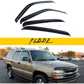 4pcs Compatible with 00-06 Tahoe GMC Yukon 02-06 Escalade Base Smoke Sun/Rain Guard Outside Mount Window Visors