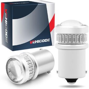 VehiCode 12V/24V 67 89 97 631 1003 5008 LED لمبة زرقاء بديلة لـ 1156 1141 RV Camper Marine Boat الداخلية قبة عفريت ضوء مجاملة 7506 P21W سيارة بدوره إشارة مصباح المناظر الطبيعية في الهواء الطلق (2 حزمة) in Kuwait