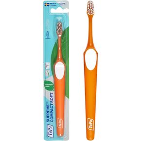 TEPE Supreme Toothbrush, Soft Bristle Toothbrush, Tapered Brush Head for Sensitive Teeth and Gum Care, Adult, 1 Pack