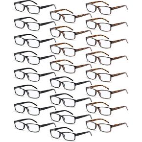 24 Pack Reading Glasses Bulk Reading Glasses Men Women Readers Glasses Spring Hinges Glasses Lightweight Eyeglasses