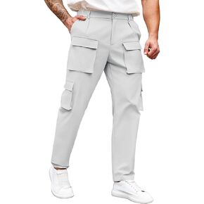 Beotyshow Mens Casual Cargo Pants Workout Jogger Hiking Sweatpants Relaxed Fit Outdoor Pant with Pockets