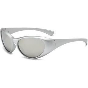 Wrap Around Sport Sunglasses for Men Women Y2K Oval Cycling Fashion UV400 Protection Sun Glasses