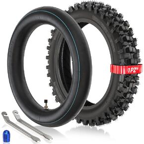 1PZ EHX-C8K 3.00-12 Tire and Inner Tube 80/100-12 Tire & Inner Tube Replacement for DRZ110 PW80 CRF70 CRF110 XR70 KLX110 KX65 TTR90 TTR110 Suzuki JR80 Baja DR70 Honda Off Road Motocross Dirt Pit Bike