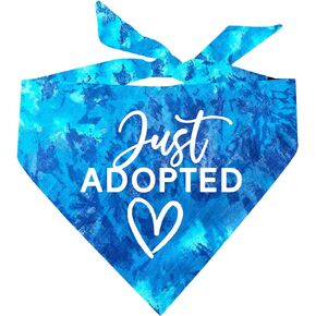 Just Adopted Scrunch Tie Dye Triangle Dog Bandana (Assorted Colors)