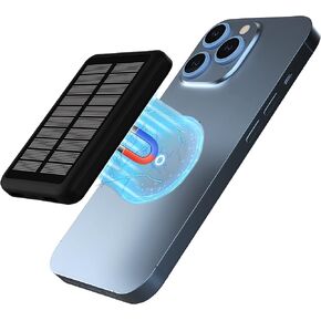 شاحن مغناطيسي، بنك طاقة محمول، شاحن متنقل بالطاقة الشمسية لهواتف iPhone، بنك طاقة للشحن السريع، بنك طاقة محمول، شاحن هاتف محمول، شاحن iPhone لاسلكي 10000 مللي أمبير في الساعة