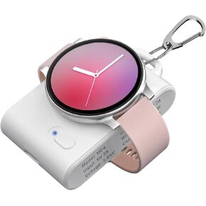 Portable Watch Charger for Samsung,2000mAh 2-in-1 Magnetic Samsung Watch Charger,Travel Wireless Power Bank,Galaxy Watch Charger for Galaxy Watch 6/6 Classic/5/5Pro/5 LE/4/4 Classic/3(Red)
