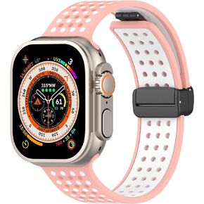 Compatible With Apple Watch Band for women,Colorful design,Magnetic Link,Breathable,Foldable,Magnetic Silicone Band,iWatch Band,SmartWatch Band