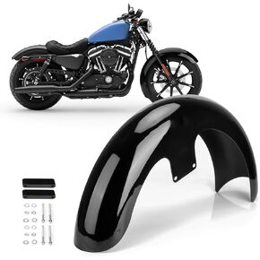 Wrap Metal 19 inch Front Fender For Harley Touring Electra Glide Road Glide Road King Street Glide FLTCUI FLTCU FLHTK (Gloss Black) in Kuwait