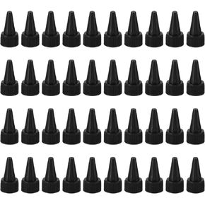 PATIKIL Twist Bottle Caps, 40Pcs 20/410 Squeeze Bottle Cap Replacement Caps for Glue Dispensing Bottles Dispensing Caps Paint Bottles, Black