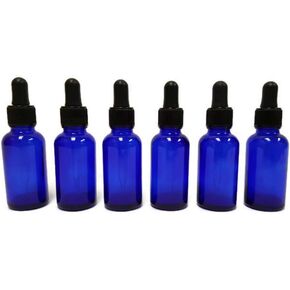 1oz Glass Dropper Bottles with Glass Eye Dropper (BLUE 1oz)