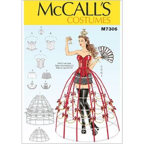 McCall's Patterns M7306 Corsets, Shorts, Collars, Hoop Skirts & Crown, E5 (14-16-18-20-22)