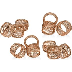 Godinger Round Mesh Napkin Rings Set of 12 Copper for Wedding Banquet Dinner Decor