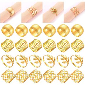 Boderier Napkin Rings Set of 24 Metal Napkin Holder for Wedding Party Dinner Table Decoration (24PCS)
