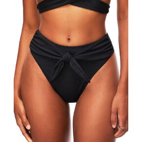 TZLDN High Waisted Bikini Bottoms for Women High Cut Cheeky Tie Front Ribbed Swimsuit Bathing Suit Bottom in Kuwait