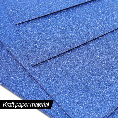 Glitter Cardstock Paper A4, 20 Sheets Creative Colored Shimmer Sparkly Paper Thin Craft Cardstock Paper for DIY Party Graduation Decor, Birthday Party Decor (Royal Blue) in Saudi Arabia