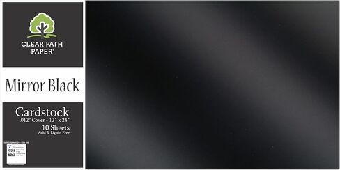 ورق مسار واضح - بطاقات سوداء عاكسة - 8.5 × 11 بوصة - سمك 0.012 بوصة - 10 ورقات in Saudi Arabia
