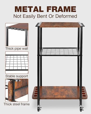 Ghosthorn Fishing Rod Holders for Garage, Fishing Gear and equipment Rotating Tackle Storage Cart, Pole Rod Rack Hold up to 10 Rods, Fishing Gifts for Men in Saudi Arabia
