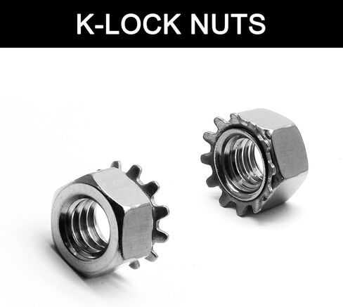 50 قطعة من صواميل K-Lock مع غسالة أسنان خارجية، 8-32 صامولة قفل كيب من الفولاذ المقاوم للصدأ in Kuwait