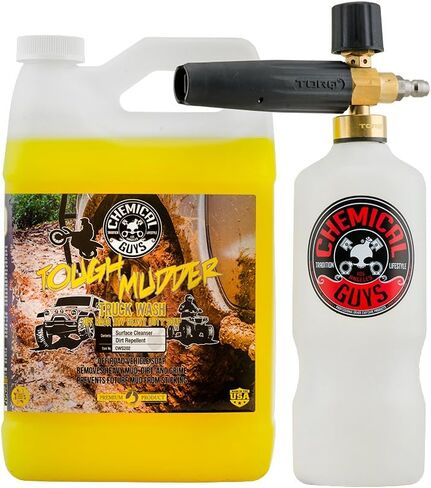 Chemical Guys EQP339 TORQ Professional Foam Cannon & Tough Mudder Truck Wash, Off Road ATV Heavy Duty Soap, 128 fl oz (1 Gallson), Lemon Scent in Saudi Arabia