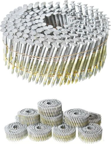 3600 Count Coil Siding Nail Full Round Head Collated Wire Coil 15-Degree 2-1/2-Inch x .090-Inch Ring Shank Resin Paint Coating Coil Roofing Nails in Saudi Arabia