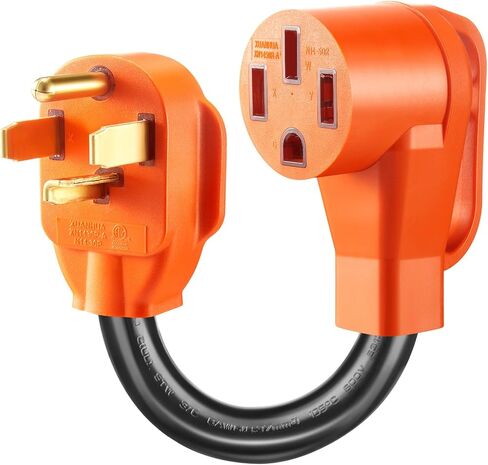 سلك محول شاحن NEMA 10-30P إلى 14-50R EV، محول تحويل 30 أمبير مدرج في قائمة UL إلى 50 أمبير EV، لشحن EV من المستوى 2، مناسب مع Tesla(8AWG) ملاحظة: إنه غير مناسب لـ RV in Saudi Arabia