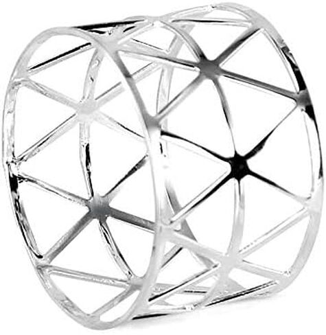 خاتم منديل s1، مجموعة من 6 حلقات منديل فضية معدنية لحفلات الزفاف، وحفلات العشاء، والتجمعات العائلية، والاستخدام اليومي، 6 عبوات in Kuwait