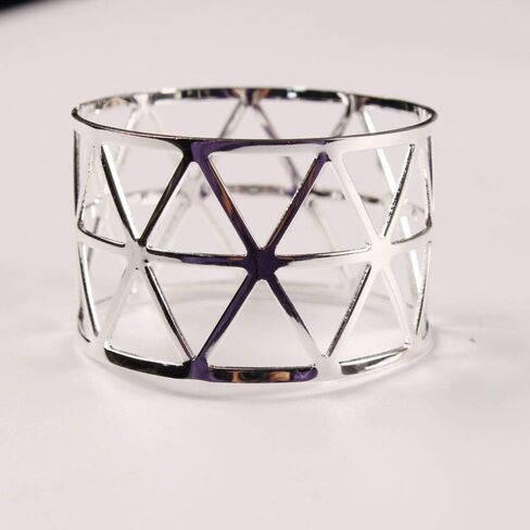 خاتم منديل s1، مجموعة من 6 حلقات منديل فضية معدنية لحفلات الزفاف، وحفلات العشاء، والتجمعات العائلية، والاستخدام اليومي، 6 عبوات in Kuwait