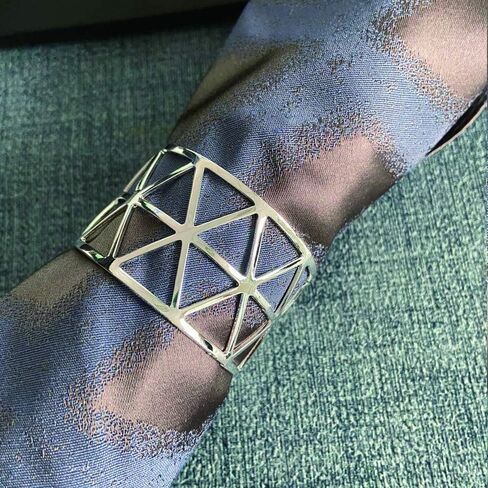 خاتم منديل s1، مجموعة من 6 حلقات منديل فضية معدنية لحفلات الزفاف، وحفلات العشاء، والتجمعات العائلية، والاستخدام اليومي، 6 عبوات in Kuwait