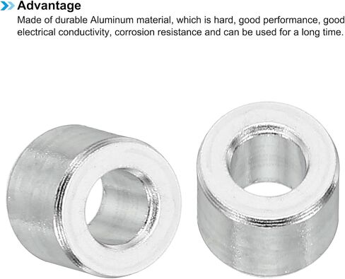 PATIKIL M5 Aluminum Spacers, 10 Pcs Metal Spacer Aluminum 5.2mm ID x 8mm OD x 1.5mm L Aluminum Spacer Screw Standoff Round for 1/5inch or M5 Screw Bolts in Kuwait