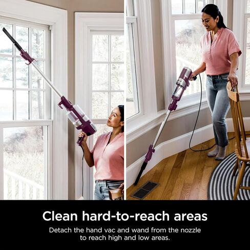 Shark HZ3000 Stratos Ultralight Corded Stick Vacuum with DuoClean PowerFins HairPro, Self-Cleaning Brushroll, & Odor Neutralizer Technology, Red Plum (Renewed) in Saudi Arabia