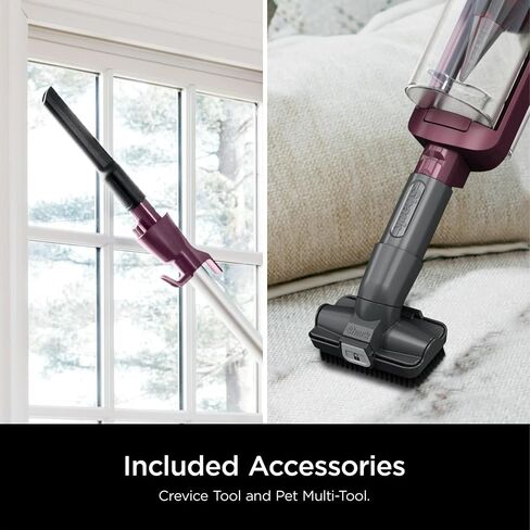 Shark HZ3000 Stratos Ultralight Corded Stick Vacuum with DuoClean PowerFins HairPro, Self-Cleaning Brushroll, & Odor Neutralizer Technology, Red Plum (Renewed) in Saudi Arabia