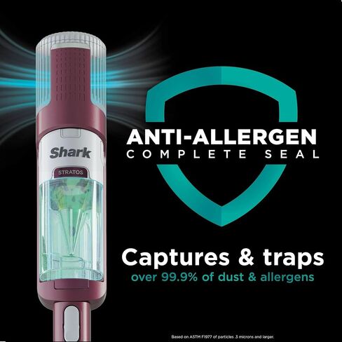 Shark HZ3000 Stratos Ultralight Corded Stick Vacuum with DuoClean PowerFins HairPro, Self-Cleaning Brushroll, & Odor Neutralizer Technology, Red Plum (Renewed) in Saudi Arabia