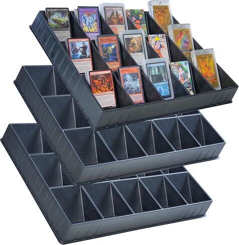 D DACCKIT Card Sorting Tray for Sports Cards & TCG - Card Organizing Tray Compatible with Trading Cards, Card Sleeves, Top Loloaders, Magnetic Card Holders - 3 Pack in Kuwait