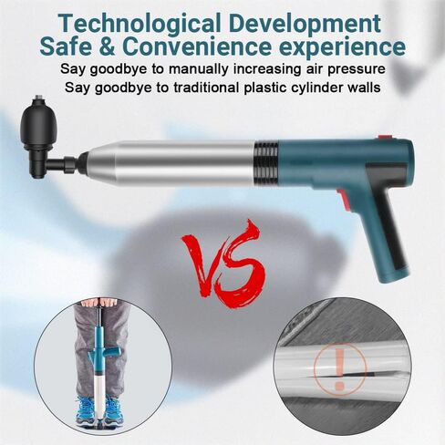 مكبس مرحاض كهربائي مكبس هواء للمرحاض، مكبس مرحاض كهربائي عالي الضغط، مسدس تفريغ هواء عالي الضغط، أفضل مزيل للسدادات للمراحيض مع المرحاض، الحمام، تصريف الأرضية، المجاري، الأنابيب in Kuwait