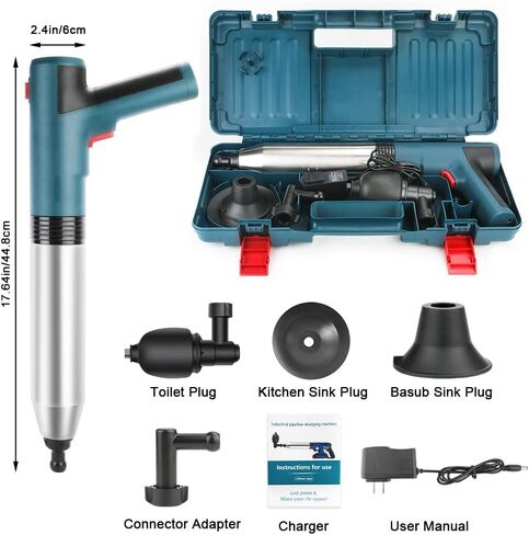 مكبس مرحاض كهربائي مكبس هواء للمرحاض، مكبس مرحاض كهربائي عالي الضغط، مسدس تفريغ هواء عالي الضغط، أفضل مزيل للسدادات للمراحيض مع المرحاض، الحمام، تصريف الأرضية، المجاري، الأنابيب in Kuwait
