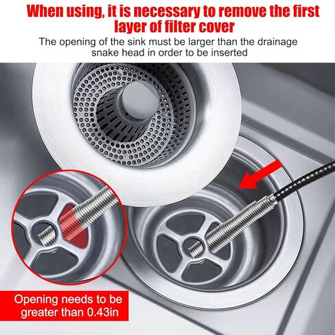 أداة إزالة انسداد تصريف شعر الأفعى، منظف الحوض للصرف الصحي والمطبخ والحمام وحوض الاستحمام وأداة تنظيف فتاحة المصارف المسدودة، أداة تنظيف مخلب المقبض المرن (34 بوصة) in Kuwait