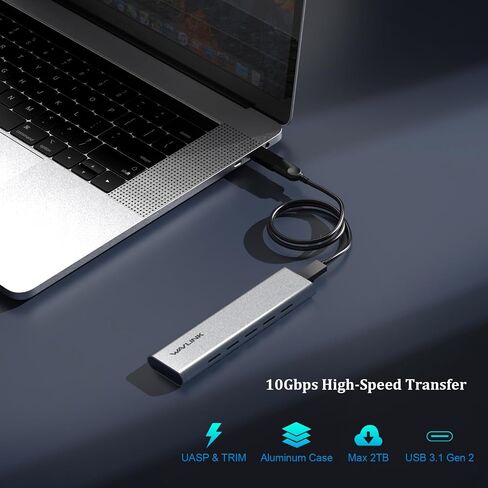 WAVLINK Aluminum NVMe Enclosure, USB Type-C 10Gbps to NVMe M.2 SSD Enclosure, NVMe PCI-E M.2 SSD Case Support UASP for NVMe SSD Size 2230/2242/2260/2280 (up to 2TB) with Type-C OTG Converter in Saudi Arabia