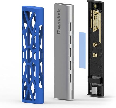 WAVLINK Aluminum NVMe Enclosure, USB Type-C 10Gbps to NVMe M.2 SSD Enclosure, NVMe PCI-E M.2 SSD Case Support UASP for NVMe SSD Size 2230/2242/2260/2280 (up to 2TB) with Type-C OTG Converter in Saudi Arabia
